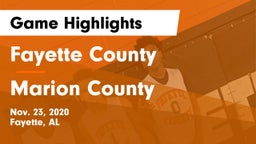 Fayette County  vs Marion County  Game Highlights - Nov. 23, 2020