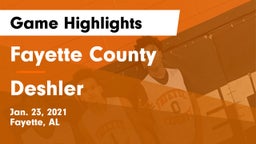 Fayette County  vs Deshler  Game Highlights - Jan. 23, 2021