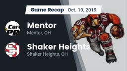 Recap: Mentor  vs. Shaker Heights  2019