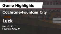 Cochrane-Fountain City  vs Luck  Game Highlights - Feb 13, 2017