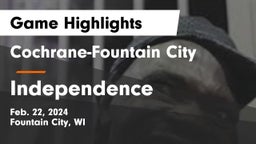 Cochrane-Fountain City  vs Independence  Game Highlights - Feb. 22, 2024