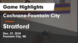 Cochrane-Fountain City  vs Stratford  Game Highlights - Dec. 27, 2018