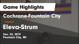Cochrane-Fountain City  vs Eleva-Strum  Game Highlights - Jan. 24, 2019