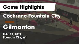 Cochrane-Fountain City  vs Gilmanton Game Highlights - Feb. 15, 2019