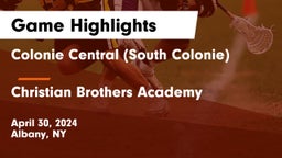Colonie Central  (South Colonie) vs Christian Brothers Academy Game Highlights - April 30, 2024