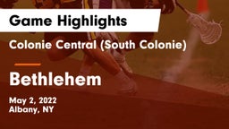 Colonie Central  (South Colonie) vs Bethlehem Game Highlights - May 2, 2022