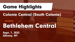 Colonie Central  (South Colonie) vs Bethlehem Central  Game Highlights - Sept. 7, 2022