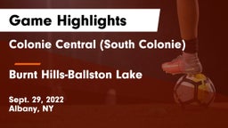 Colonie Central  (South Colonie) vs Burnt Hills-Ballston Lake  Game Highlights - Sept. 29, 2022