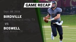 Recap: Birdville  vs. Boswell  2016