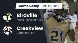 Recap: Birdville  vs. Creekview  2018