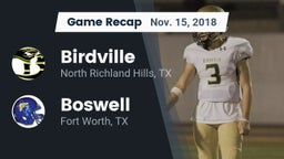 Recap: Birdville  vs. Boswell   2018