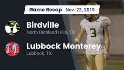 Recap: Birdville  vs. Lubbock Monterey  2019