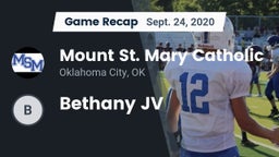 Recap: Mount St. Mary Catholic  vs. Bethany JV 2020