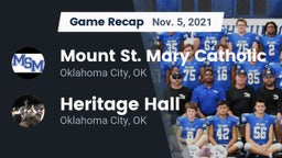 Recap: Mount St. Mary Catholic  vs. Heritage Hall  2021