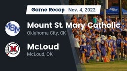 Recap: Mount St. Mary Catholic  vs. McLoud  2022