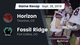 Recap: Horizon  vs. Fossil Ridge  2018
