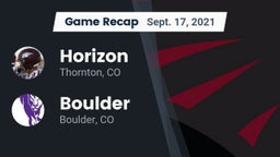 Recap: Horizon  vs. Boulder  2021