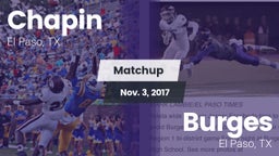 Matchup: Chapin  vs. Burges  2017