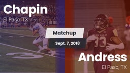 Matchup: Chapin  vs. Andress  2018