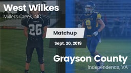 Matchup: West Wilkes High vs. Grayson County  2019