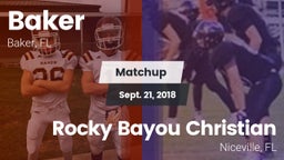 Matchup: Baker  vs. Rocky Bayou Christian  2018