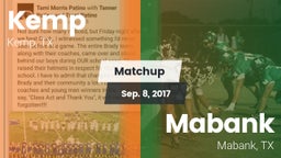 Matchup: Kemp  vs. Mabank  2017