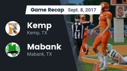 Recap: Kemp  vs. Mabank  2017