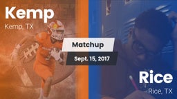 Matchup: Kemp  vs. Rice  2017