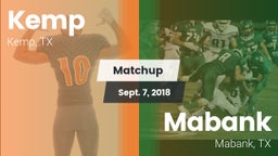 Matchup: Kemp  vs. Mabank  2018