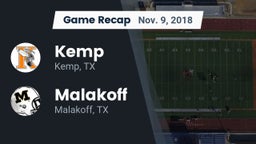 Recap: Kemp  vs. Malakoff  2018