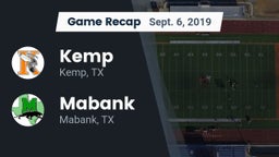 Recap: Kemp  vs. Mabank  2019