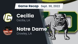 Recap: Cecilia  vs. Notre Dame  2022