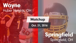 Matchup: Wayne  vs. Springfield  2016