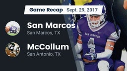 Recap: San Marcos  vs. McCollum  2017