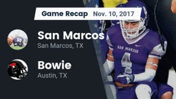 Recap: San Marcos  vs. Bowie  2017