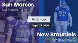 Matchup: San Marcos High vs. New Braunfels  2020
