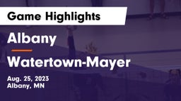 Albany  vs Watertown-Mayer  Game Highlights - Aug. 25, 2023