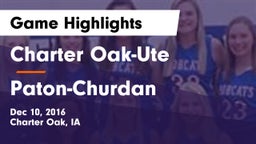 Charter Oak-Ute  vs Paton-Churdan Game Highlights - Dec 10, 2016