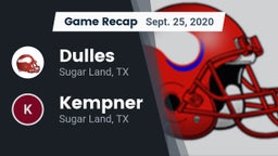 Recap: Dulles  vs. Kempner  2020