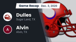 Recap: Dulles  vs. Alvin  2020