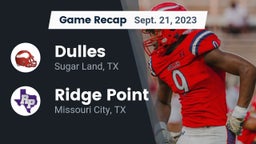 Recap: Dulles  vs. Ridge Point  2023