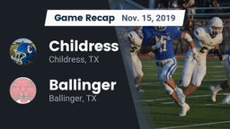 Recap: Childress  vs. Ballinger  2019