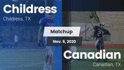 Matchup: Childress High vs. Canadian  2020