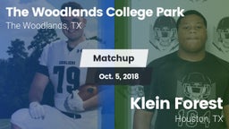 Matchup: College Park High vs. Klein Forest  2018