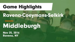 Ravena-Coeymans-Selkirk  vs Middleburgh  Game Highlights - Nov 25, 2016