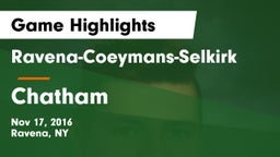 Ravena-Coeymans-Selkirk  vs Chatham  Game Highlights - Nov 17, 2016