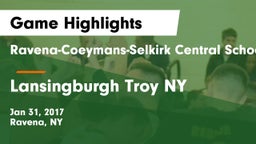 Ravena-Coeymans-Selkirk Central School District vs Lansingburgh  Troy NY Game Highlights - Jan 31, 2017