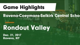 Ravena-Coeymans-Selkirk Central School District vs Rondout Valley  Game Highlights - Dec. 21, 2017