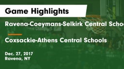 Ravena-Coeymans-Selkirk Central School District vs Coxsackie-Athens Central Schools Game Highlights - Dec. 27, 2017