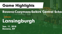 Ravena-Coeymans-Selkirk Central School District vs Lansingburgh  Game Highlights - Jan. 11, 2018